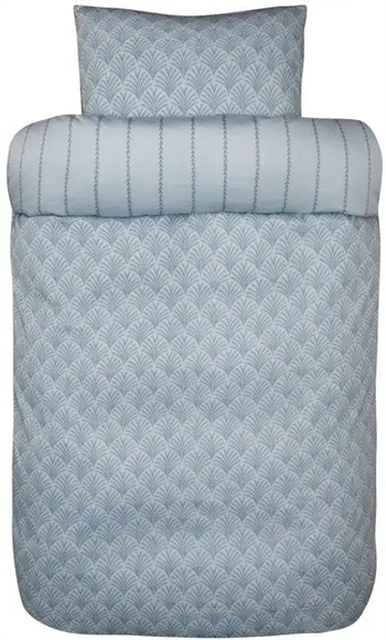 Dobbelt sengetøj 220x220 cm - Amanda - Lyseblå - 2 i 1 design - 100% bomuldssatin - Høie